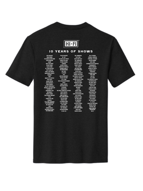 HI-FI 10 Year Anniversary Black Logo T-Shirt - Comfort Colors