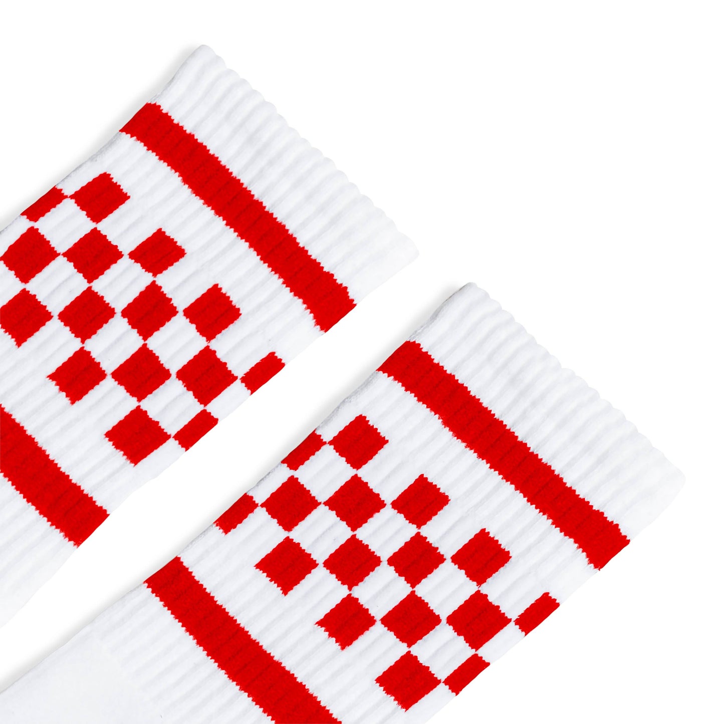 SOCCO Checkered Crew | White with Red Checkersi