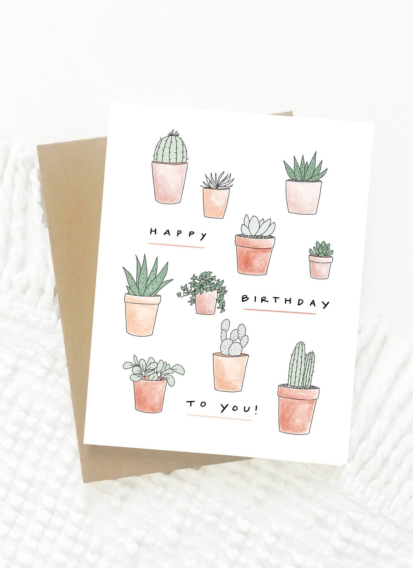 Succulent Happy Birthday - Birthday Card