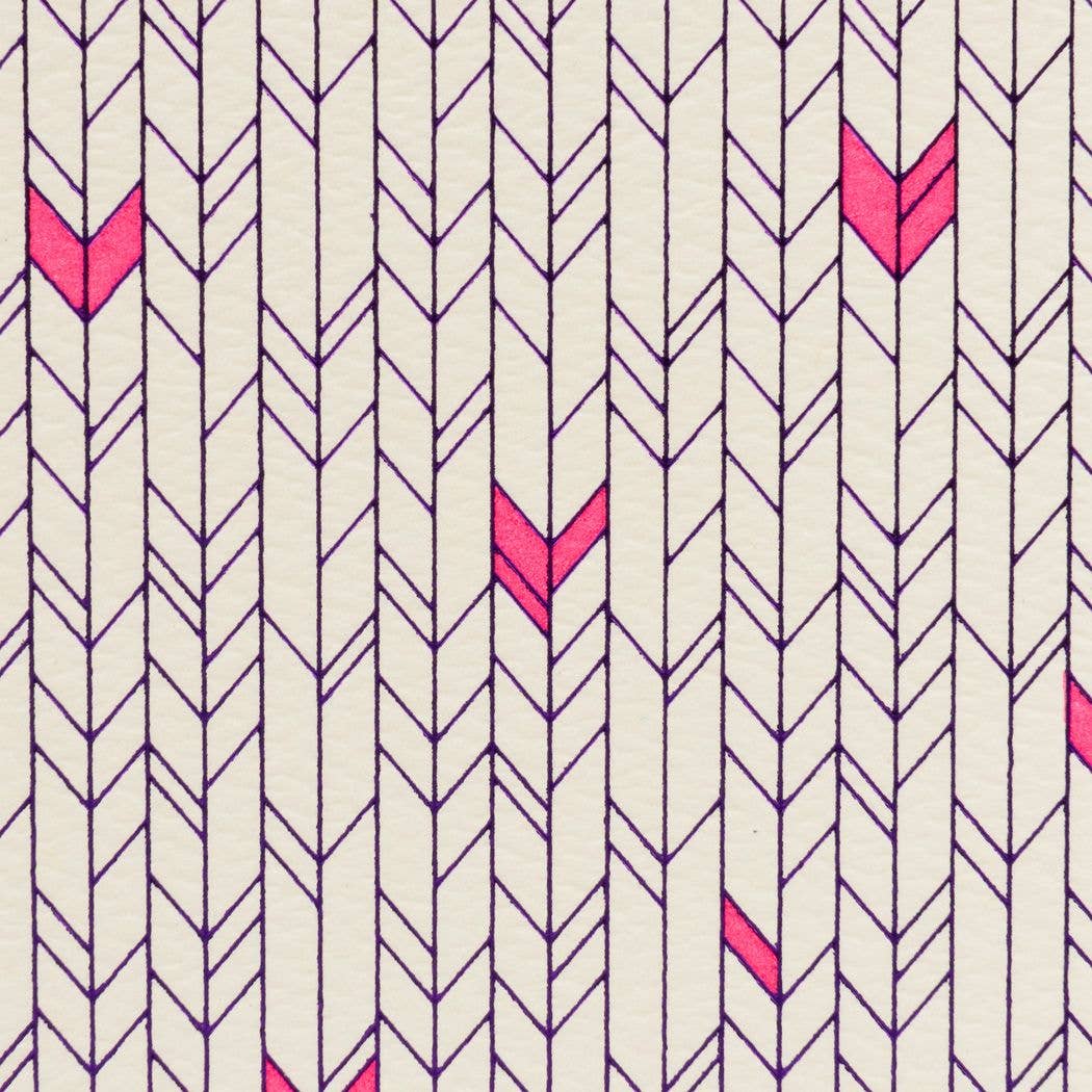 Chevron Pocket Notebook: Dot Page - Purple Foil