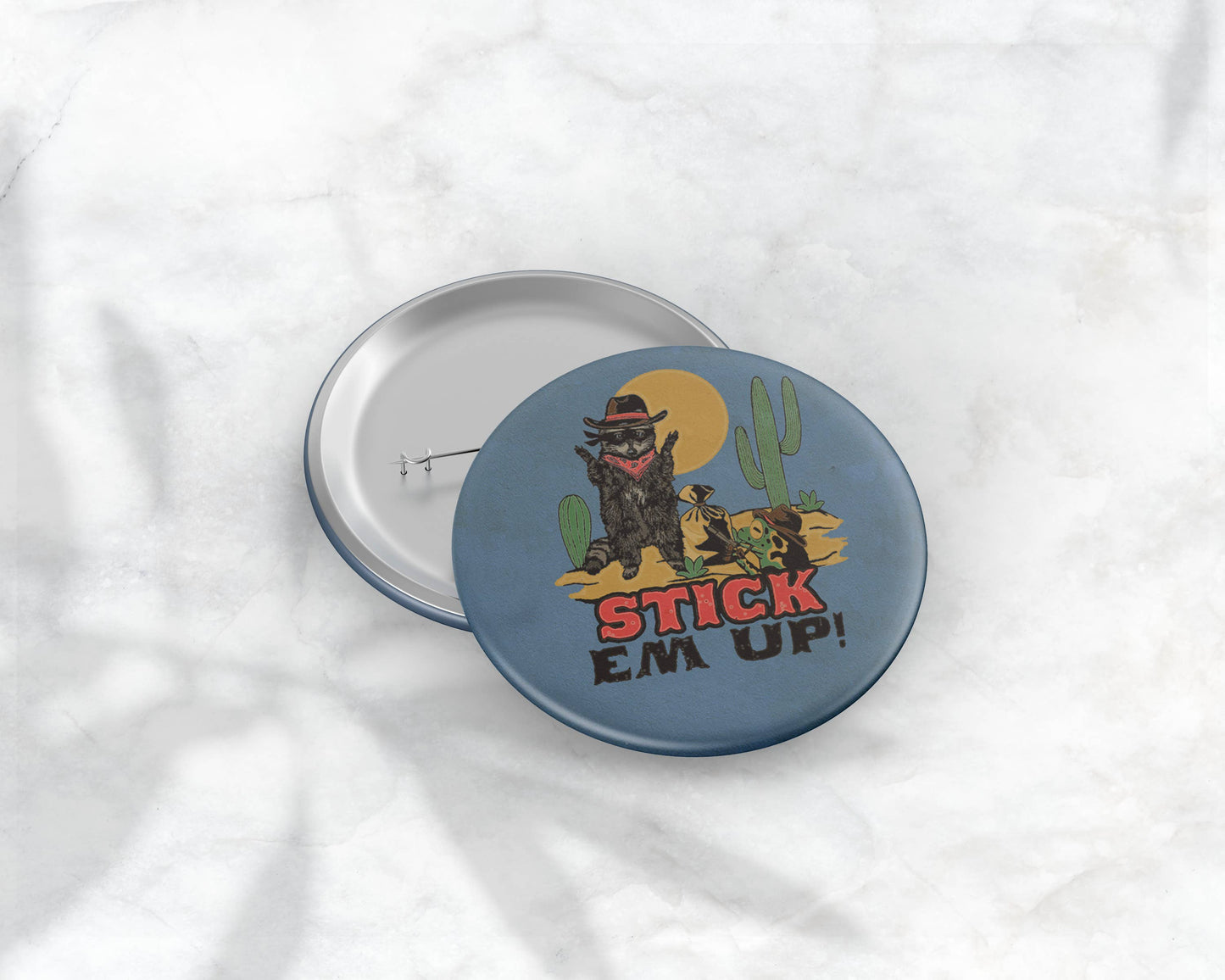 Raccoon Cowboy Button