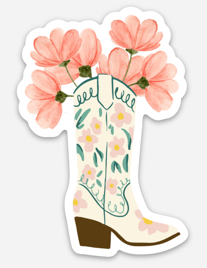 Boot Flower Love Sticker