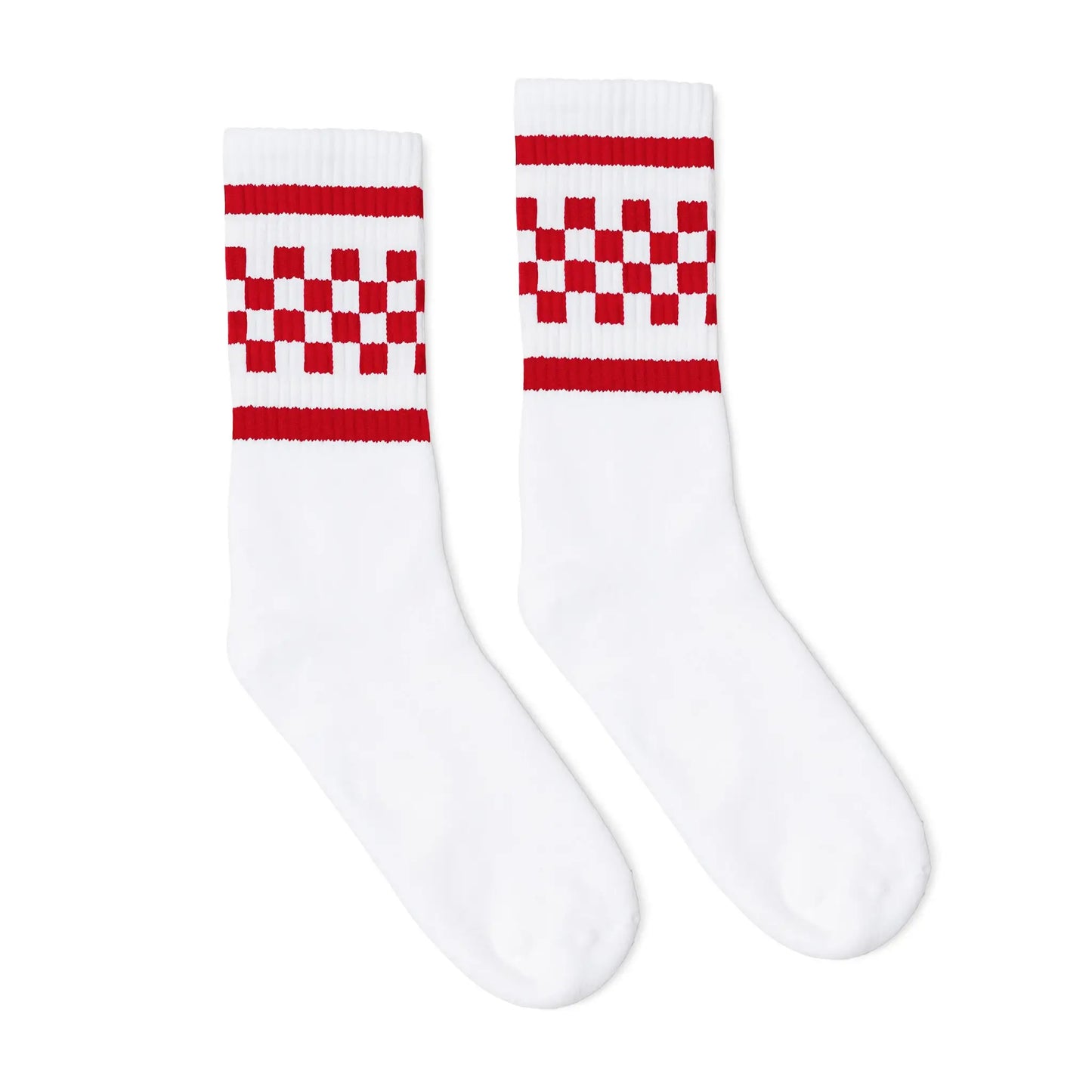 SOCCO Checkered Crew | White with Red Checkers