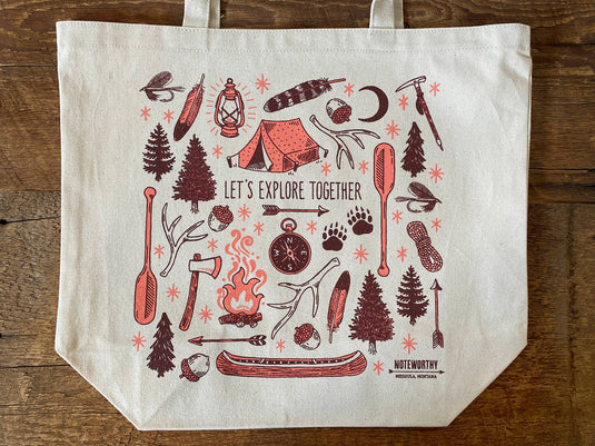 Let's Explore Together Tote Bag