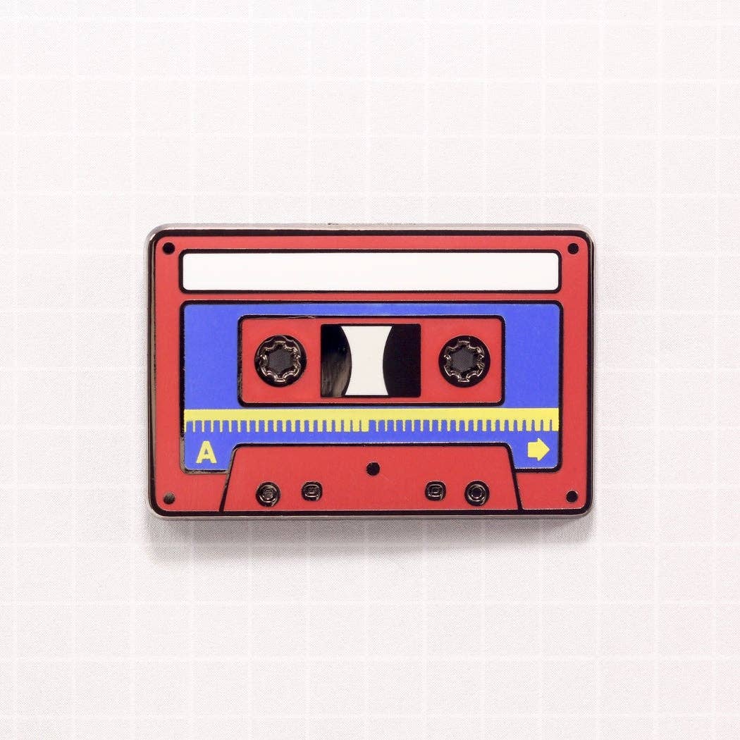 Cassette Tape 1980! – Fresh Red Enamel Pin