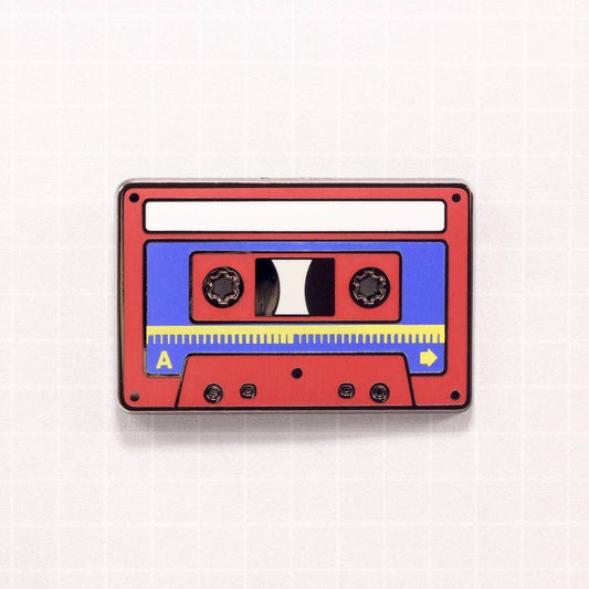 Cassette Tape 1980! – Fresh Red Enamel Pin