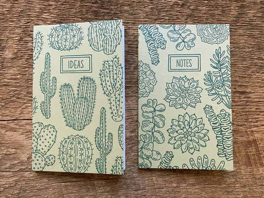 Cacti & Succulents Pocket Notebook, Set of 2