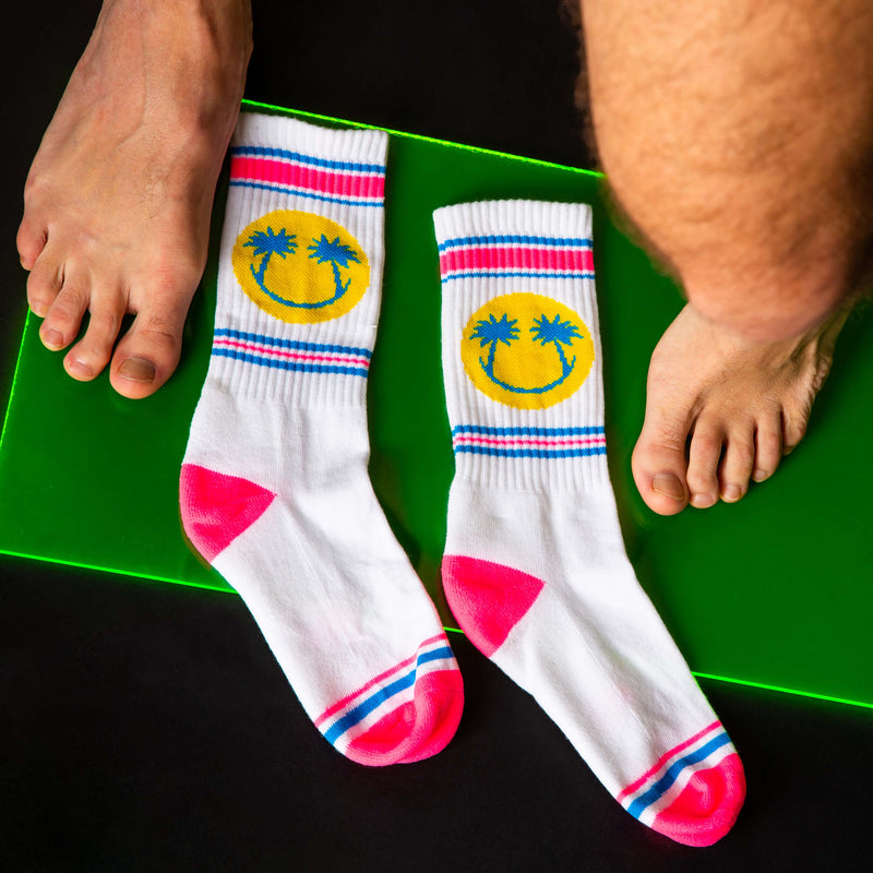 Load image into Gallery viewer, Happy Palms Gym Crew Socks
