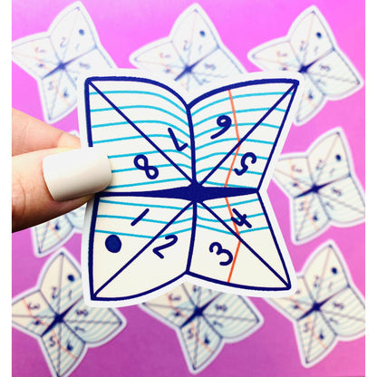 90s Paper Fortune Teller Sticker, 90s Sticker