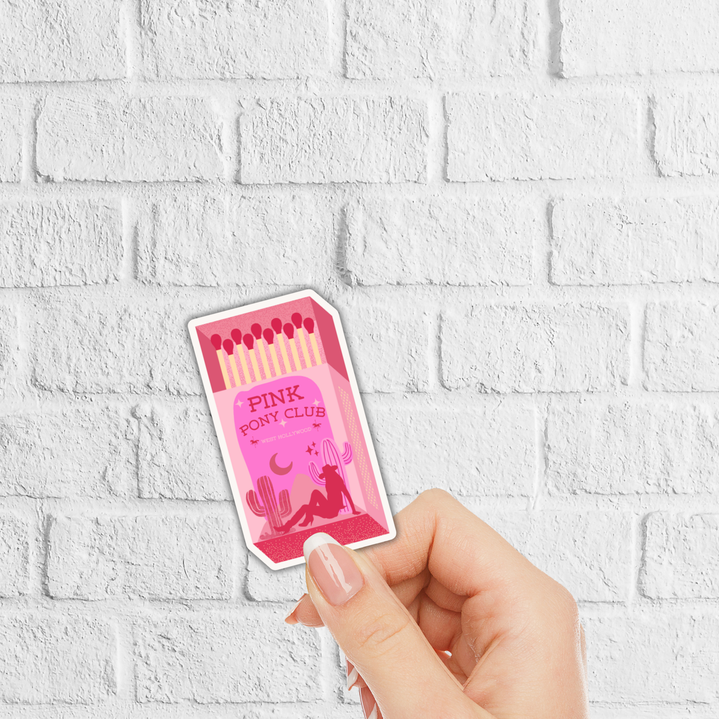 Pink Pony Matchbox Sticker (Chappell Roan)