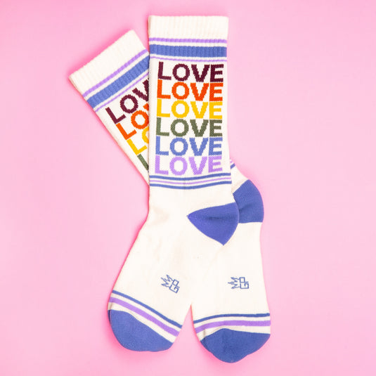 Love - Vintage Rainbow Gym Crew Socks