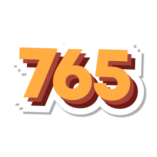 765 Area Code Block Number Sticker by USI