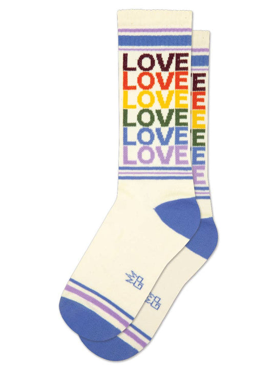 Love - Vintage Rainbow Gym Crew Socks