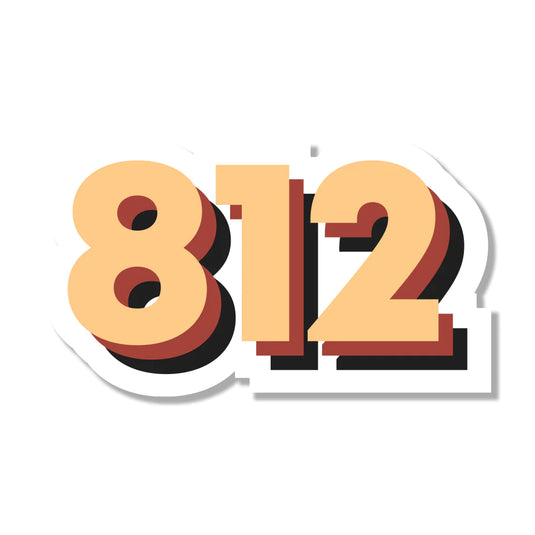812 Area Code Block Number Sticker by USI