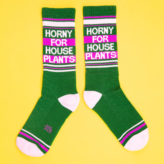 Horny For House Plants Gym Crew Socks