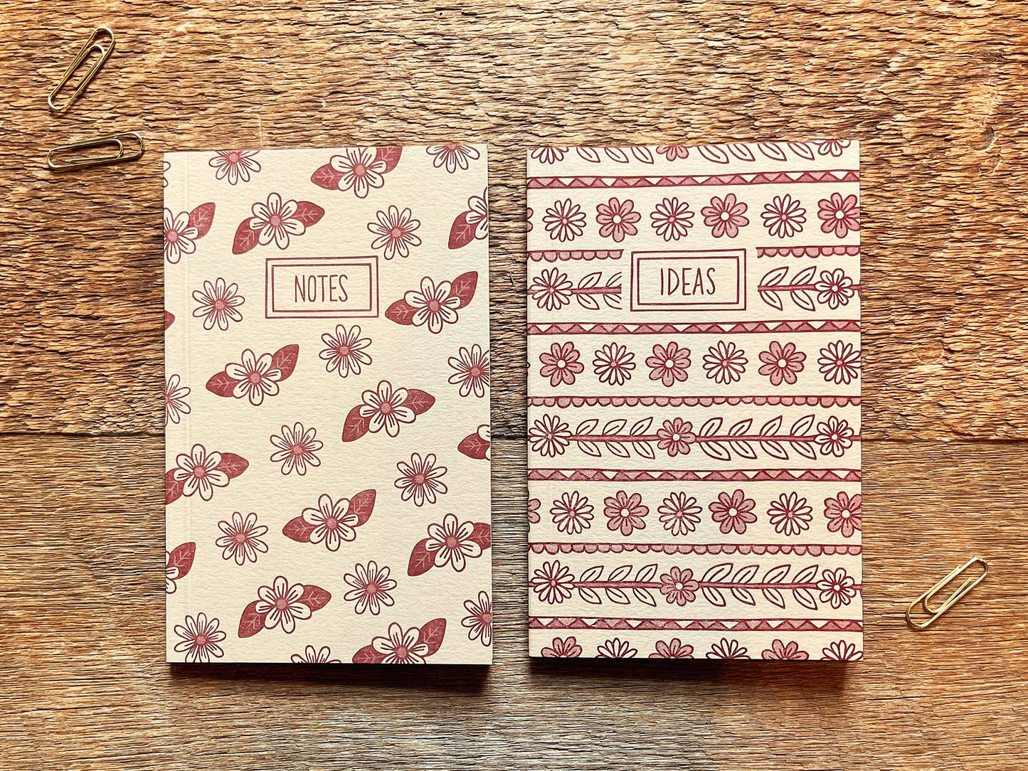 Daisies & Floral Stripes Pocket Notebook Set