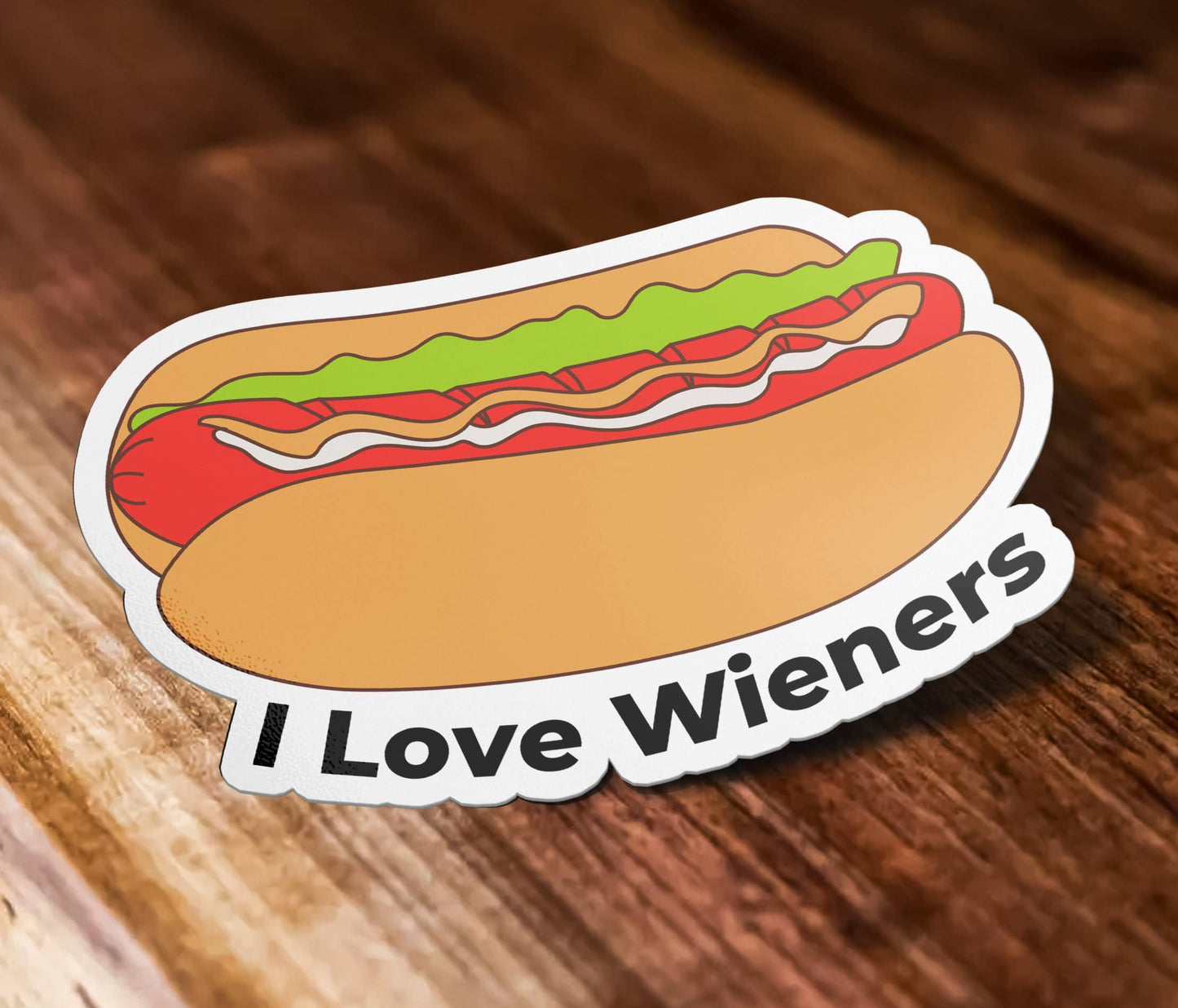 I Love Wieners Sticker, Hot Dog Sticker