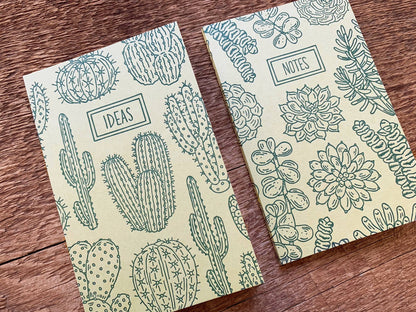 Cacti & Succulents Pocket Notebook, Set of 2