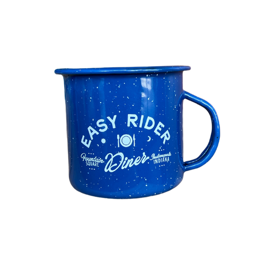 Easy Rider Enamel Camping Coffee Mug -  Blue