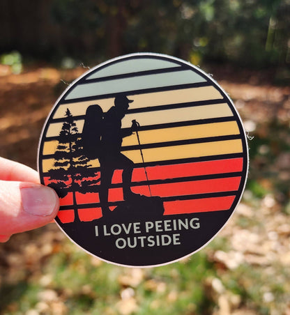 I Love Peeing Outside Hiker Sticker