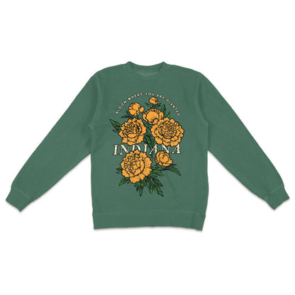 IN Bloom Indiana Crewneck Sweatshirt - Alpine Green