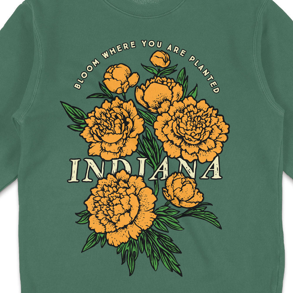 IN Bloom Indiana Crewneck Sweatshirt - Alpine Green