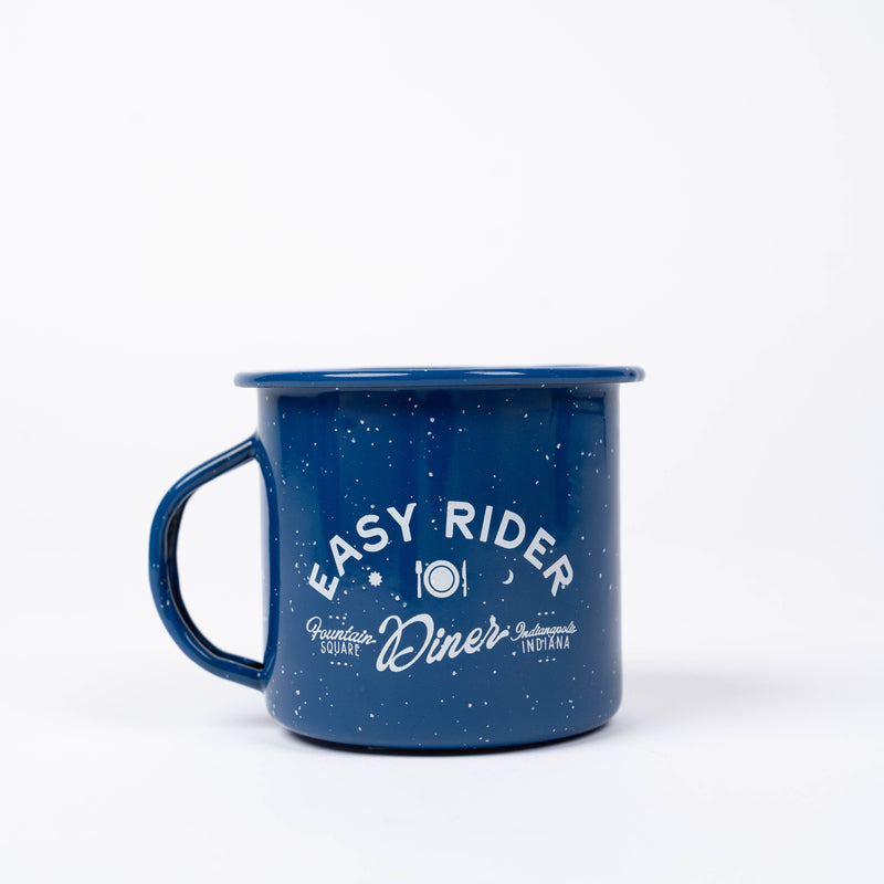 Load image into Gallery viewer, Easy Rider Enamel Camping Coffee Mug -  Blue
