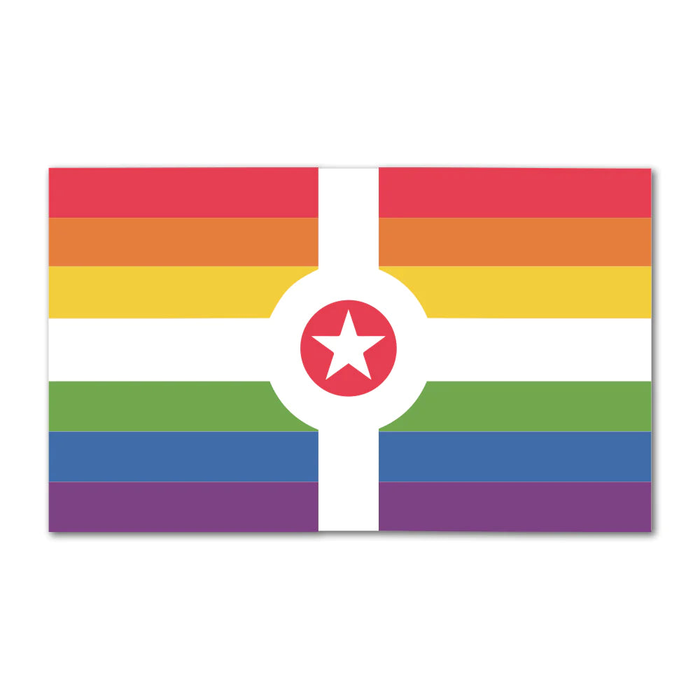 Indiana Rainbow Flag Sticker by USI