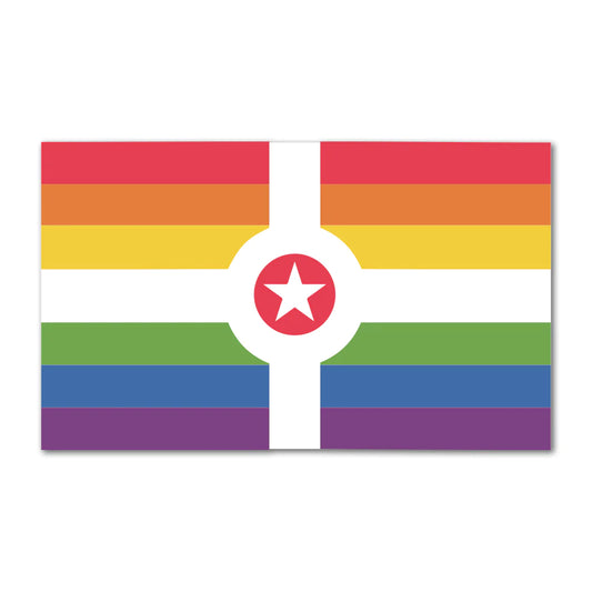 Indiana Rainbow Flag Sticker by USI