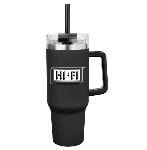 HI-FI Stainless Steel 40oz Black Tumbler With Handle
