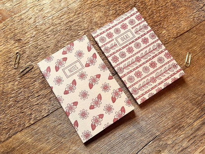 Daisies & Floral Stripes Pocket Notebook Set