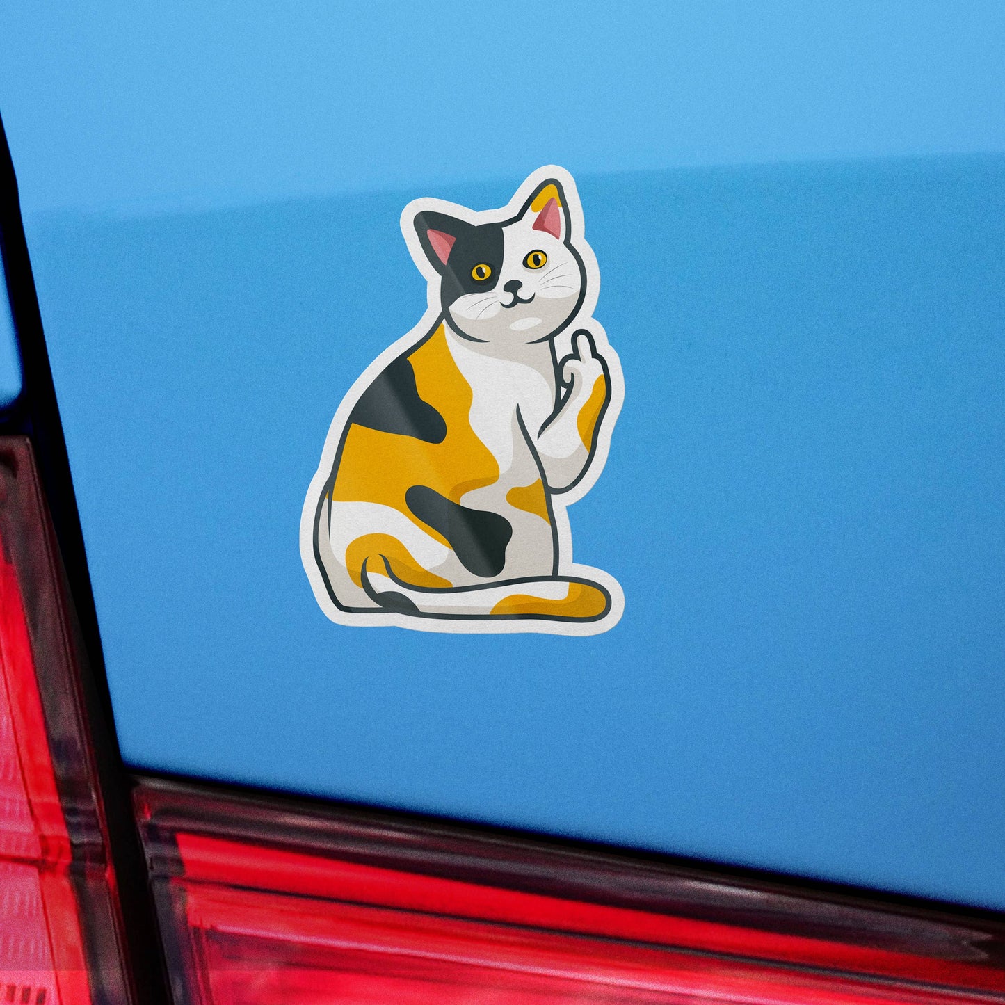 Cat Flipping Off Sticker