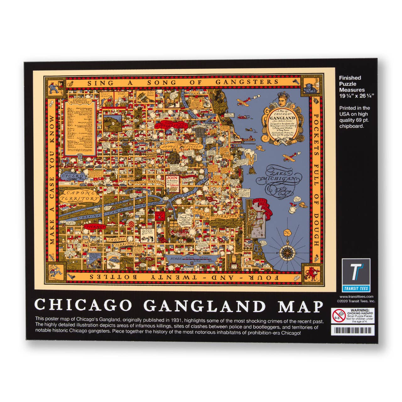 Chicago Gangland Map 1000 Piece Puzzle