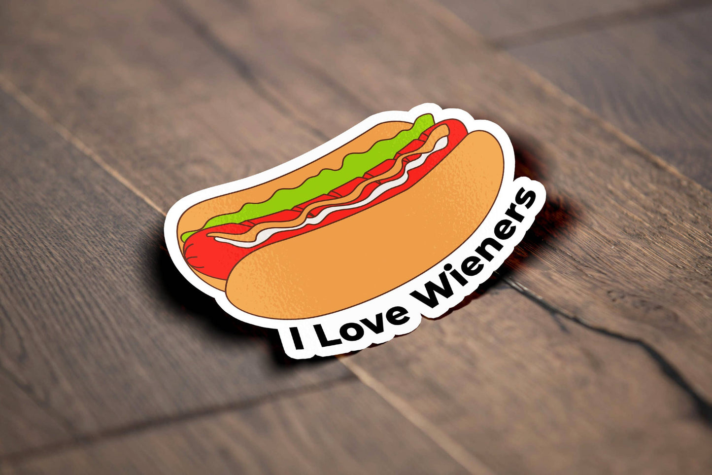 I Love Wieners Sticker, Hot Dog Sticker