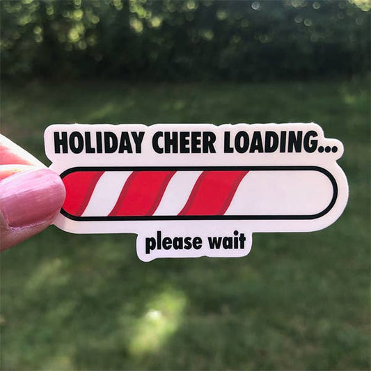 Holiday Cheer Loading Christmas Candy Cane Sticker