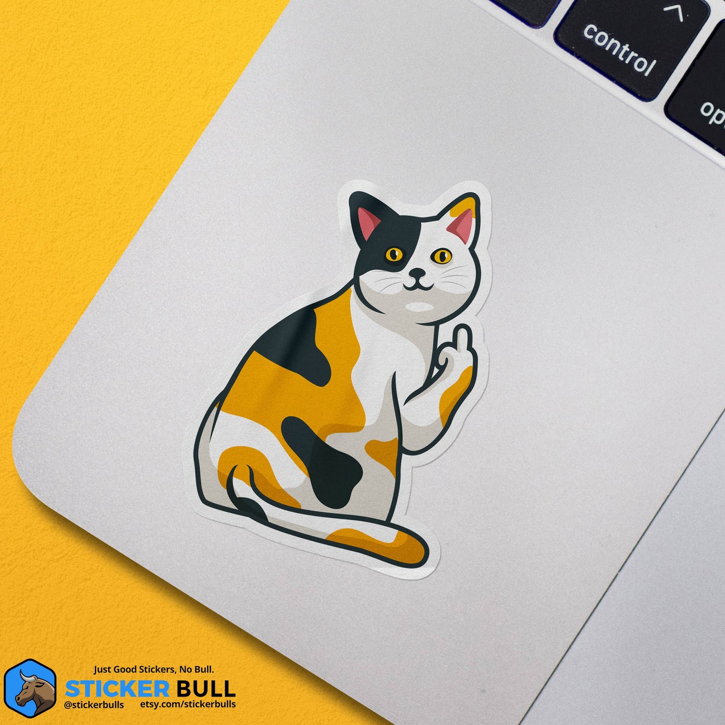 Cat Flipping Off Sticker