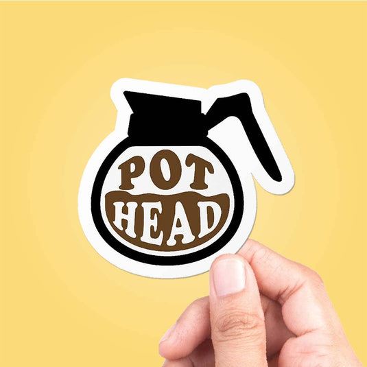 Coffee Pot Head 5" Sticker