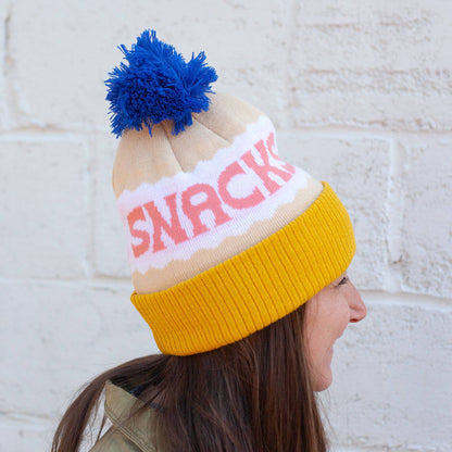 Yellow Snacks pom pom hat