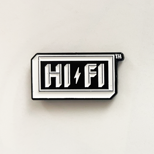 HI-FI Enamel 1" Logo Pin - Black & White