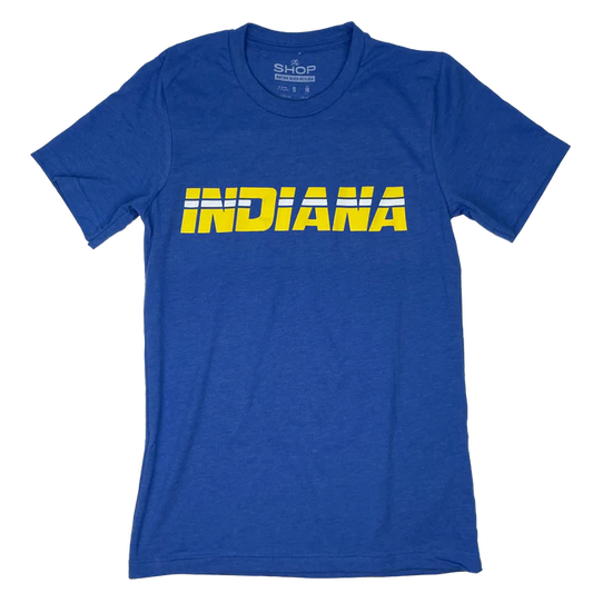 Indiana 80's Basketball Blue & Gold T-Shirt - Blue