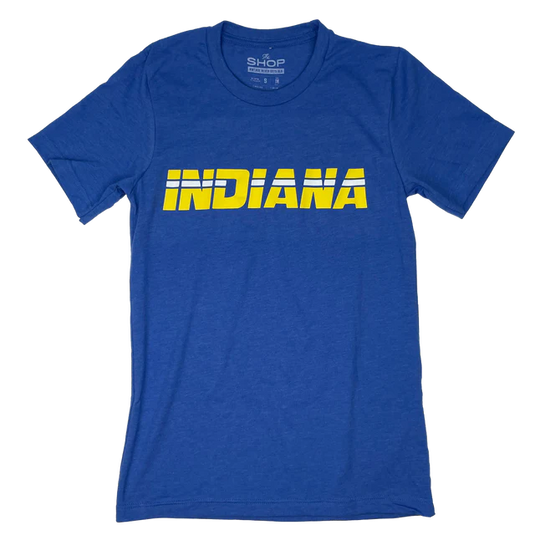 Indiana 80's Basketball Blue & Gold T-Shirt - Blue