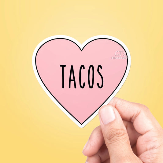 I Love Tacos Sticker Vinyl Decal 5"