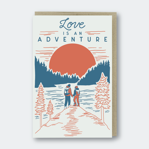 Love Is An Adventure Hikers - Greeting Card