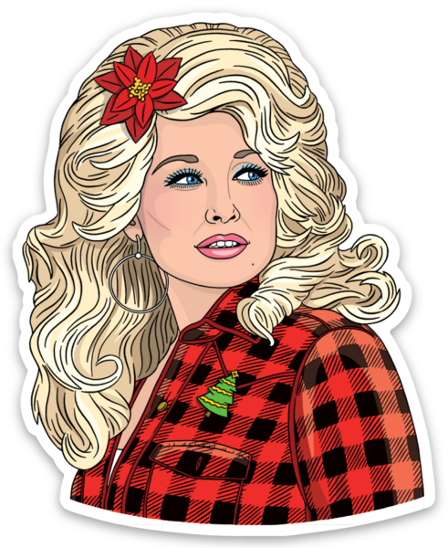 Dolly Christmas Die Cut Sticker
