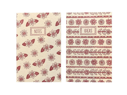 Daisies & Floral Stripes Pocket Notebook Set