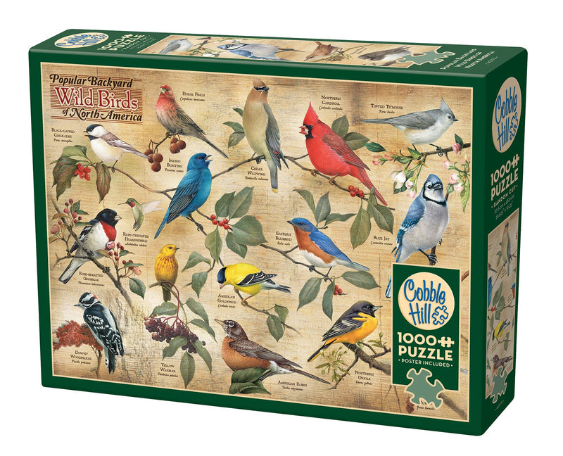 Load image into Gallery viewer, Popular Backyard Wild Birds of North America 1000pc puzzle
