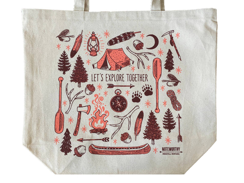 Load image into Gallery viewer, Let&#39;s Explore Together Tote Bag
