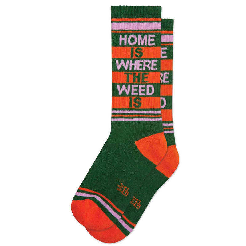 Load image into Gallery viewer, Home Is Where The Weed Is Gym Crew Socks
