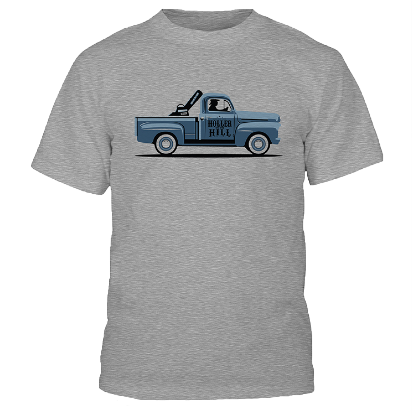 Holler On The Hill Vintage Truck T-Shirt - Gray