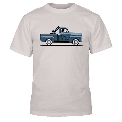 Holler On The Hill Vintage Truck T-Shirt - Ash White